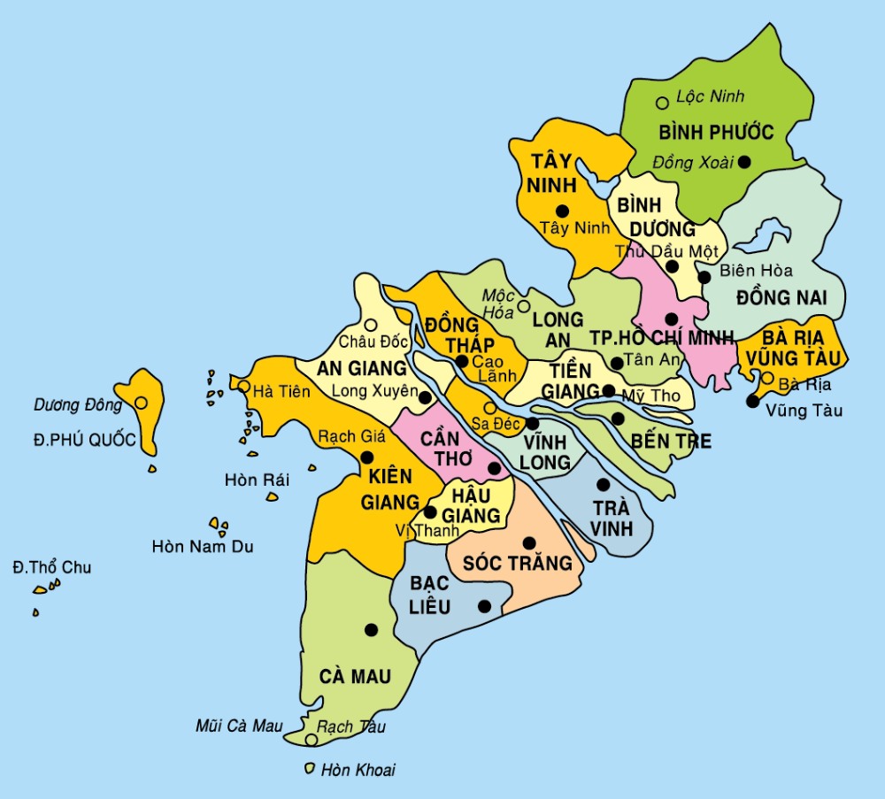 Tổng Quan Các Tỉnh Miền Nam Việt Nam: Bản Đồ, Diện Tích & Tiềm Năng BĐS 2024