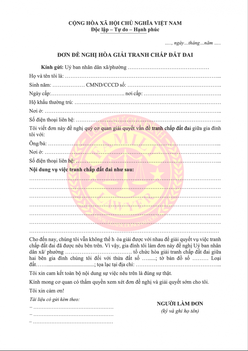 Mẫu Đơn Tranh Chấp Đất Đai Gửi UBND Xã: Hướng Dẫn Từ A-Z và Quy Trình Giải Quyết Mới Nhất