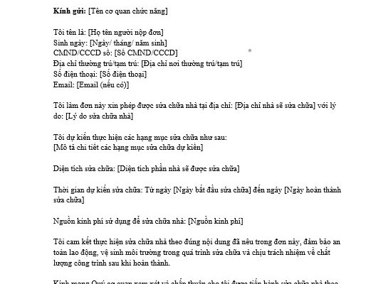 Thủ Tục Xin Phép Sửa Chữa Nhà Ở Chi Tiết Từ A-Z (Năm 2024)