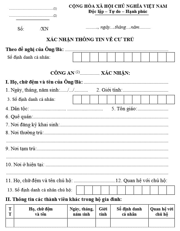 Hướng Dẫn Thủ Tục Xin Giấy Xác Nhận Cư Trú (CT07) 2024