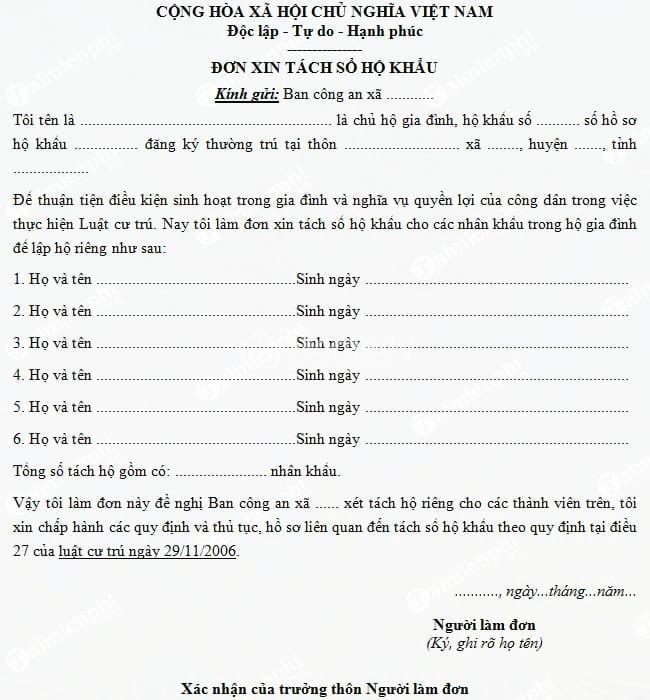 Thủ Tục Tách Hộ Khẩu 2024: Hướng Dẫn Chi Tiết Từ A Đến Z