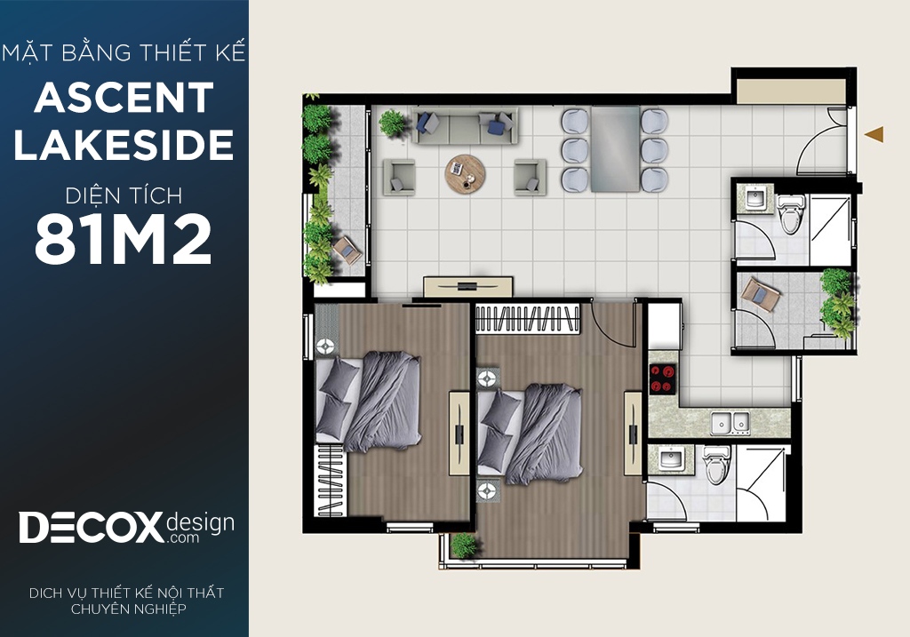 Thiết Kế Nội Thất Căn Hộ 3 Phòng Ngủ Hiện Đại Tại Đống Đa