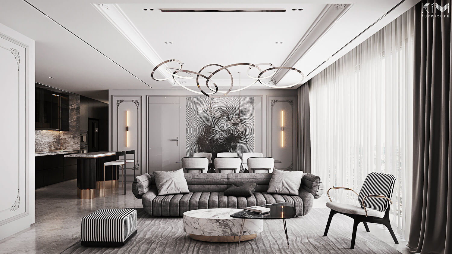 Tuyển Chọn Các Mẫu Thiết Kế Phòng Khách Màu Xám Đẹp, Sang Trọng