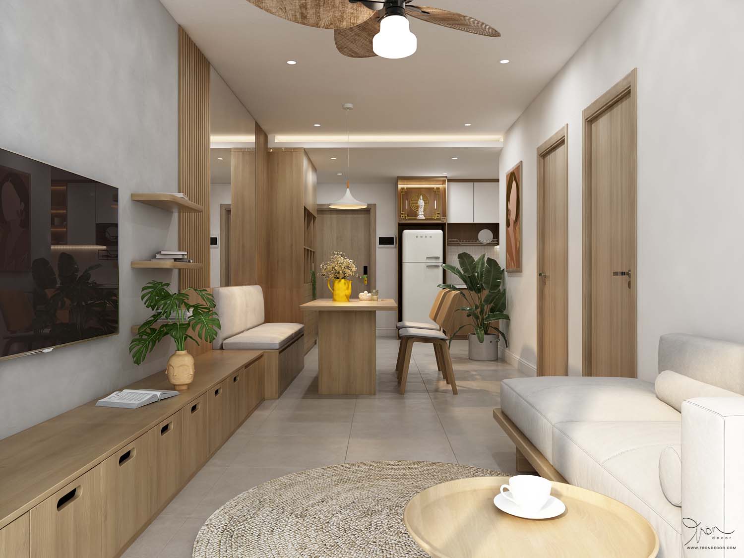 Bí Quyết Cải Tạo Căn Hộ 75m2 Cho Cặp Vợ Chồng Trẻ: Đẹp, Tiện Nghi, Thoáng Mát