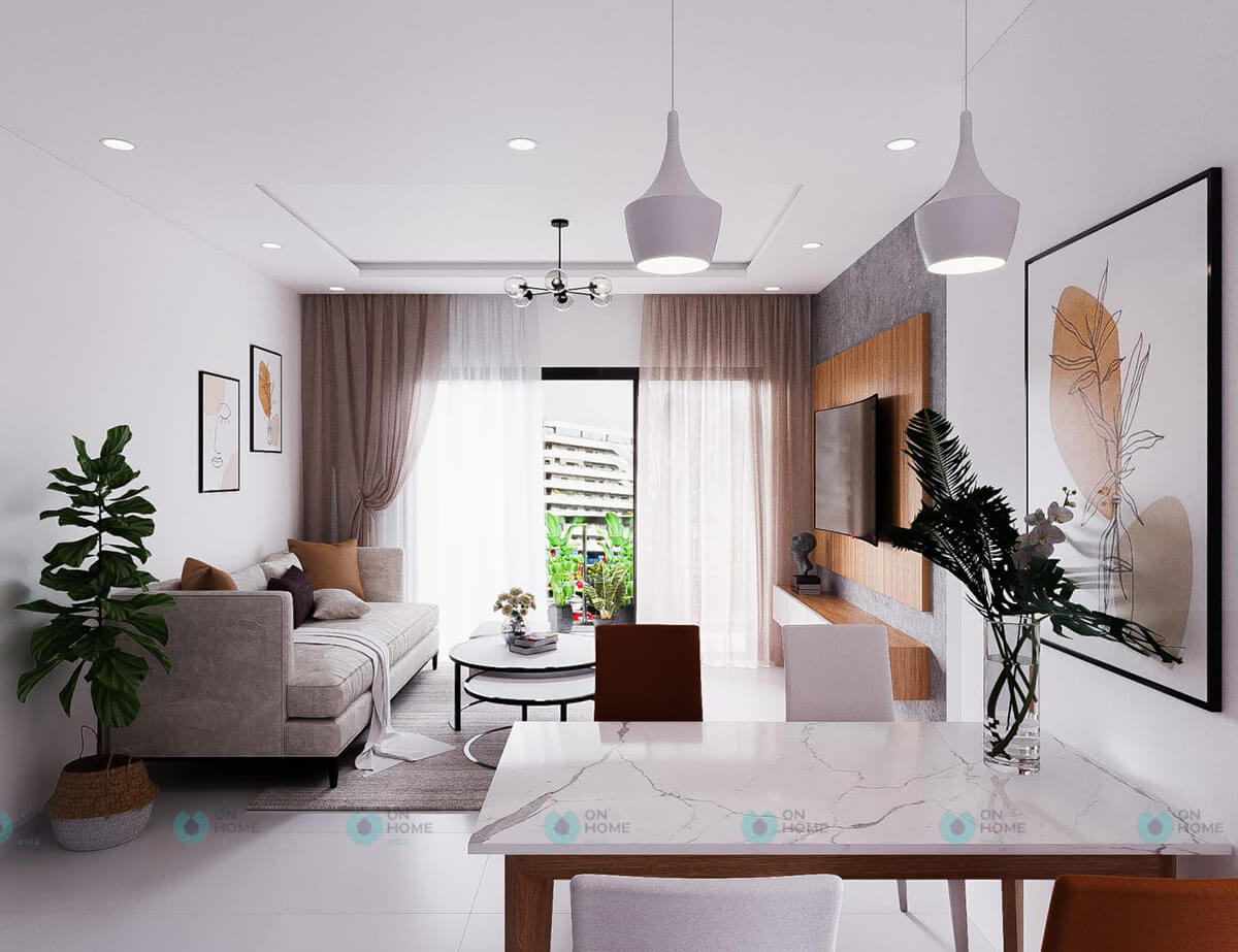 Thiết Kế Nội Thất Căn Hộ 70m2 2 Phòng Ngủ: Phong Cách Đông Dương & Màu Sắc Nhiệt Đới