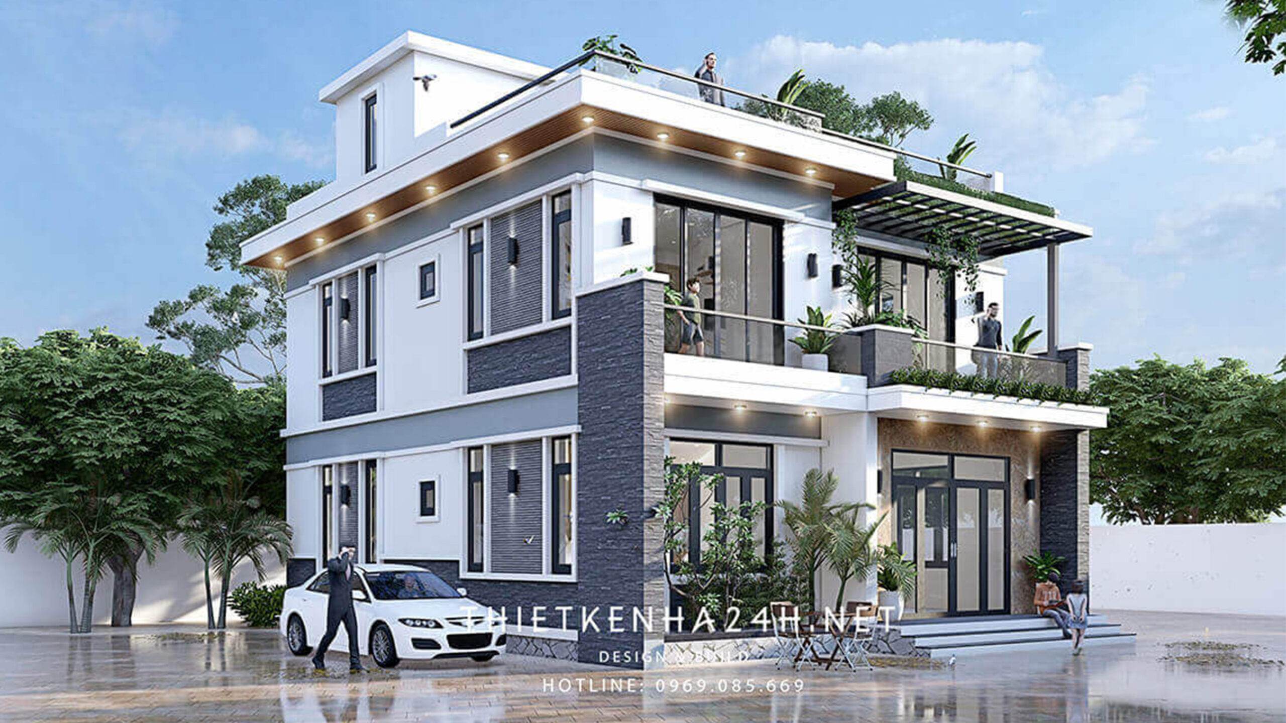 Tuyển chọn các mẫu nhà 2 tầng mái bằng đẹp, hiện đại nhất 2024