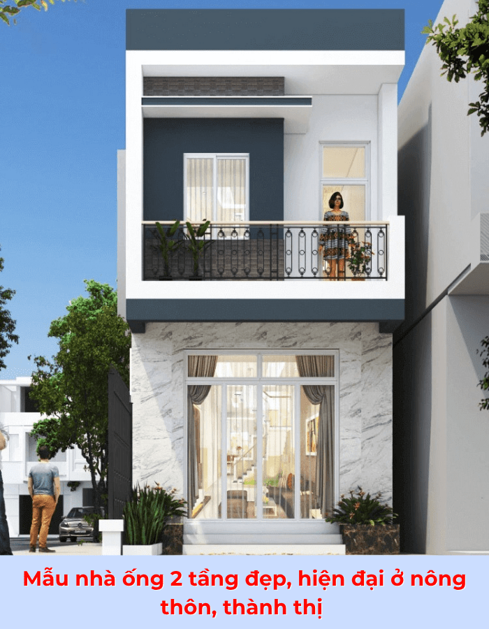 Mẫu nhà 2 tầng 60m2: Thiết kế hiện đại, chi phí hợp lý